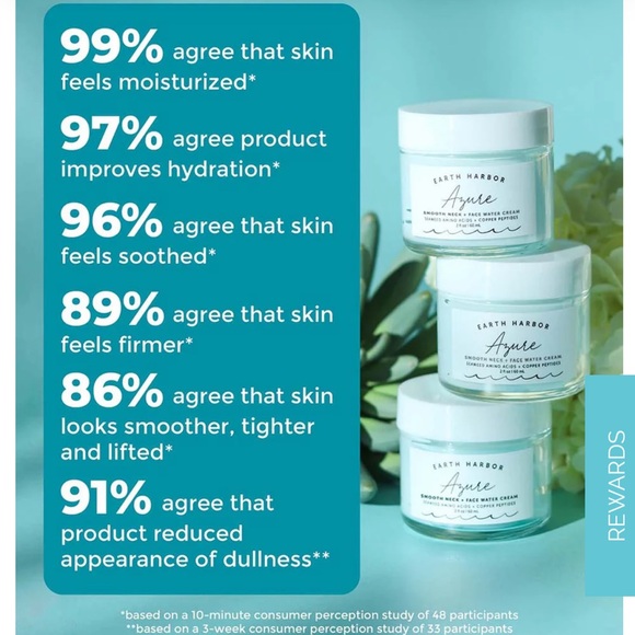 Earth Harbor AZURE Smooth Neck + Face Water Cream fine lines, dullness, dryness - Picture 3 of 6